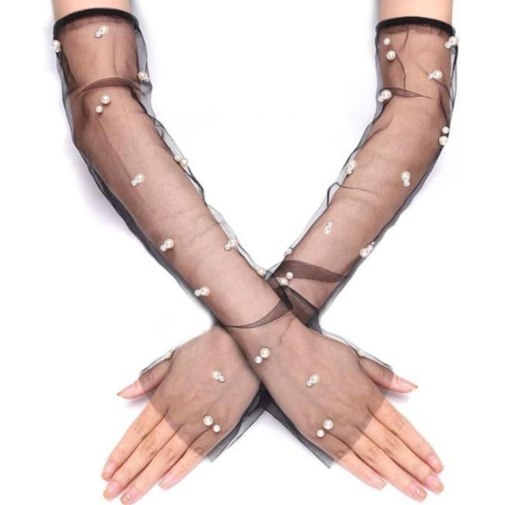 Long Bridal Gown Mittens Mesh Wedding Bridal Gloves New Costume Gloves  Gift