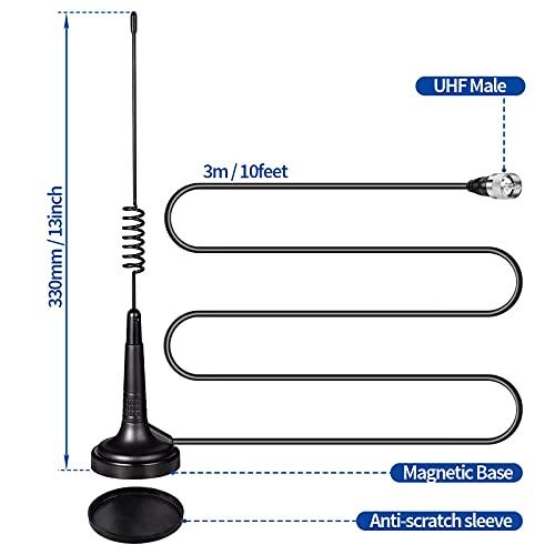 BINGFU 27MHz CB Radio Antenna, PL259 Interface, BNC Male Connector, Compatible with Car, Truck, Mobile, and Handheld CB Radios, Including Cobra, Midla
