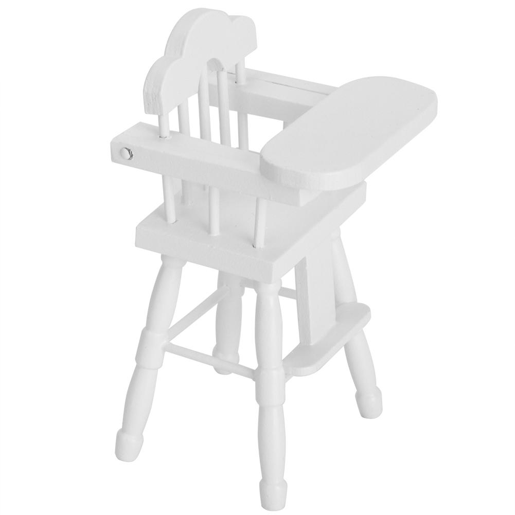 Miniatyr spisestue høy stol modell møbler for 1/12 dukkehus tilbehør