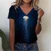 Women's Summer Beach T-shirt V-neck Top