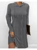 Hooded Pullover Knitted Sweater Dress Solid Color Dress Elegant Long Sleeve Dresses Causal Women Dress