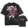 Men Streetwear Summer Rengoku Kyoujurou Top Tee Harajuku Anime Demon Slayer Printed T-shirt Vintage Washed Oversized Tshirt