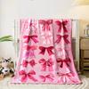 Pink Bow Pattern Blanket bedroom Blanket for Livingroom Couch lunch break Soft throw for Friend's festival Gift