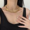Collier superposé Hip Hop Collier punk créatif en métal Collier ras-du-cou torsadé Accessoire de bijoux