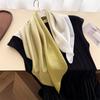 New Gradual Change Simulation Silk Printing Silk Scarf Small Square Scarf High Sense Shawl Sunscreen Neck Scarf Headscarf Women