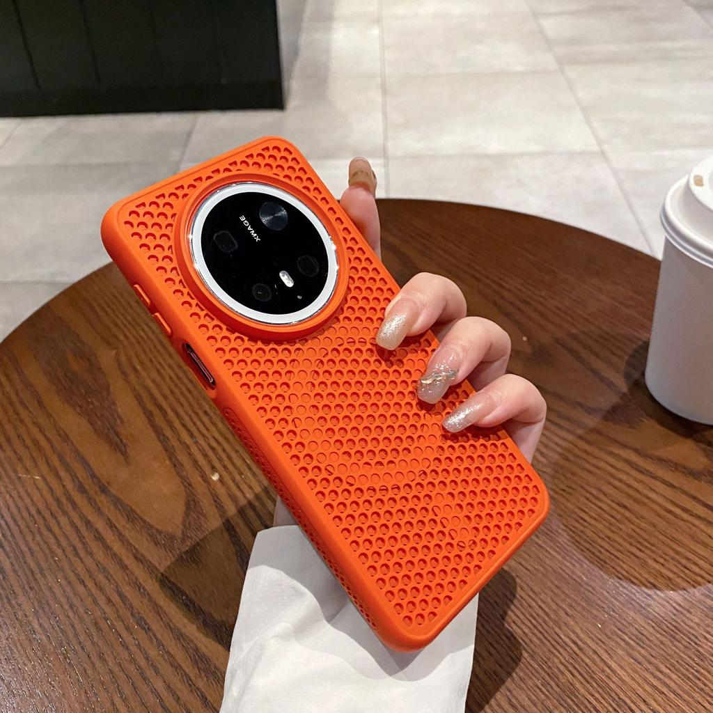 Applicable To Huawei Mate80Pro Honeycomb Heat Dissipation Breathable Mobile Phone Case Pura70 Magnetic Attraction Magic8 Matte Anti-drop