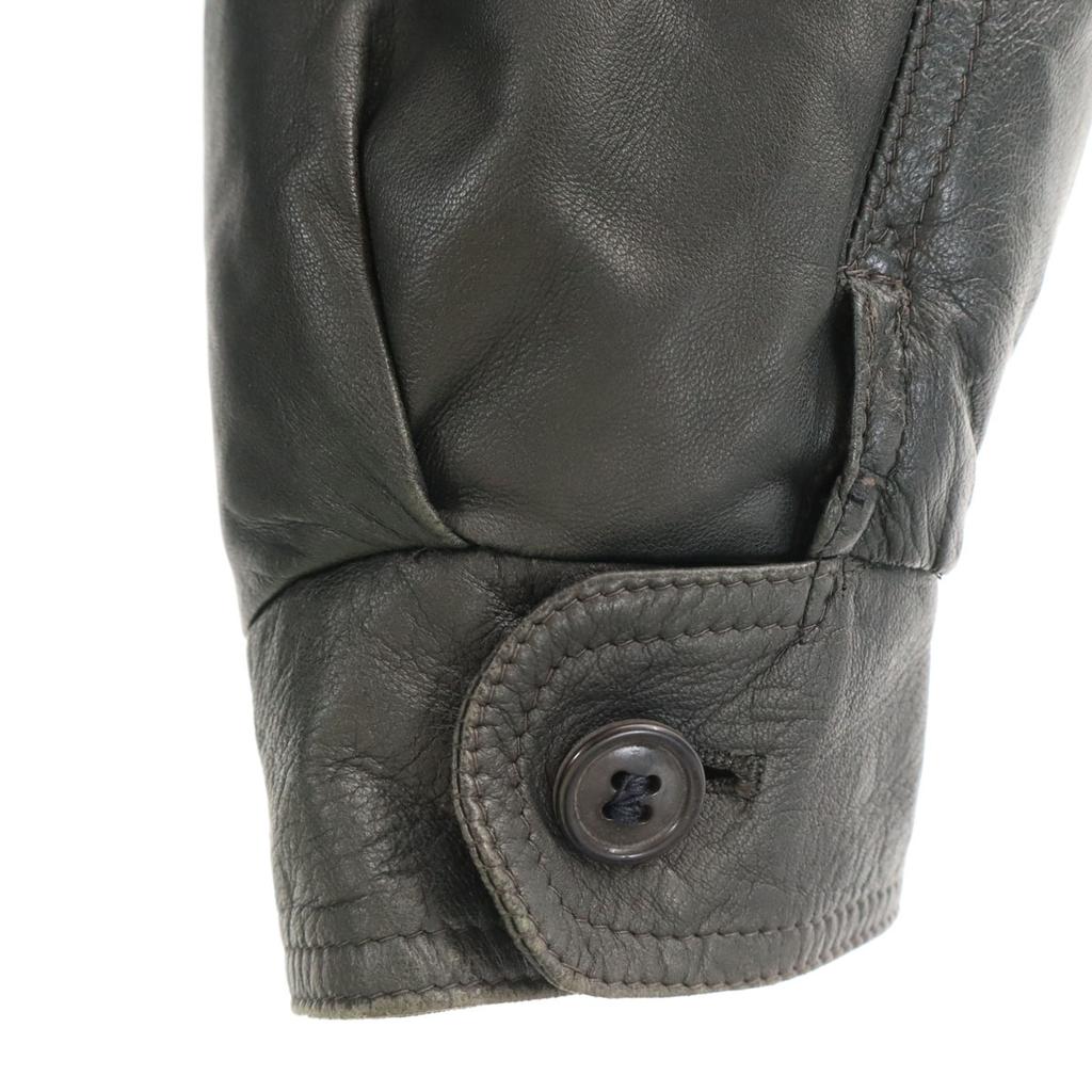 Herno Lata 80. Wyprodukowana we Włoszech Stara kurtka skórzana 48 grafitowa Męska Używana