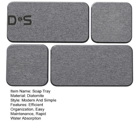 4-teiliges wasserabsorbierendes Steintablett, sofort trocknende Spülbeckenuntersetzer, Küchenschwamm, Handseifenschale und Zahnbürstenhalter für die Badezimmertheke