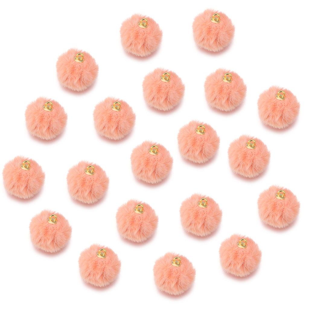 20pcs Plush Fur Covered Ball Beads Charms Imitation Rabbit Fur Pompom Pendant For Jewelry Making DIY Necklace Bracelets Earrings