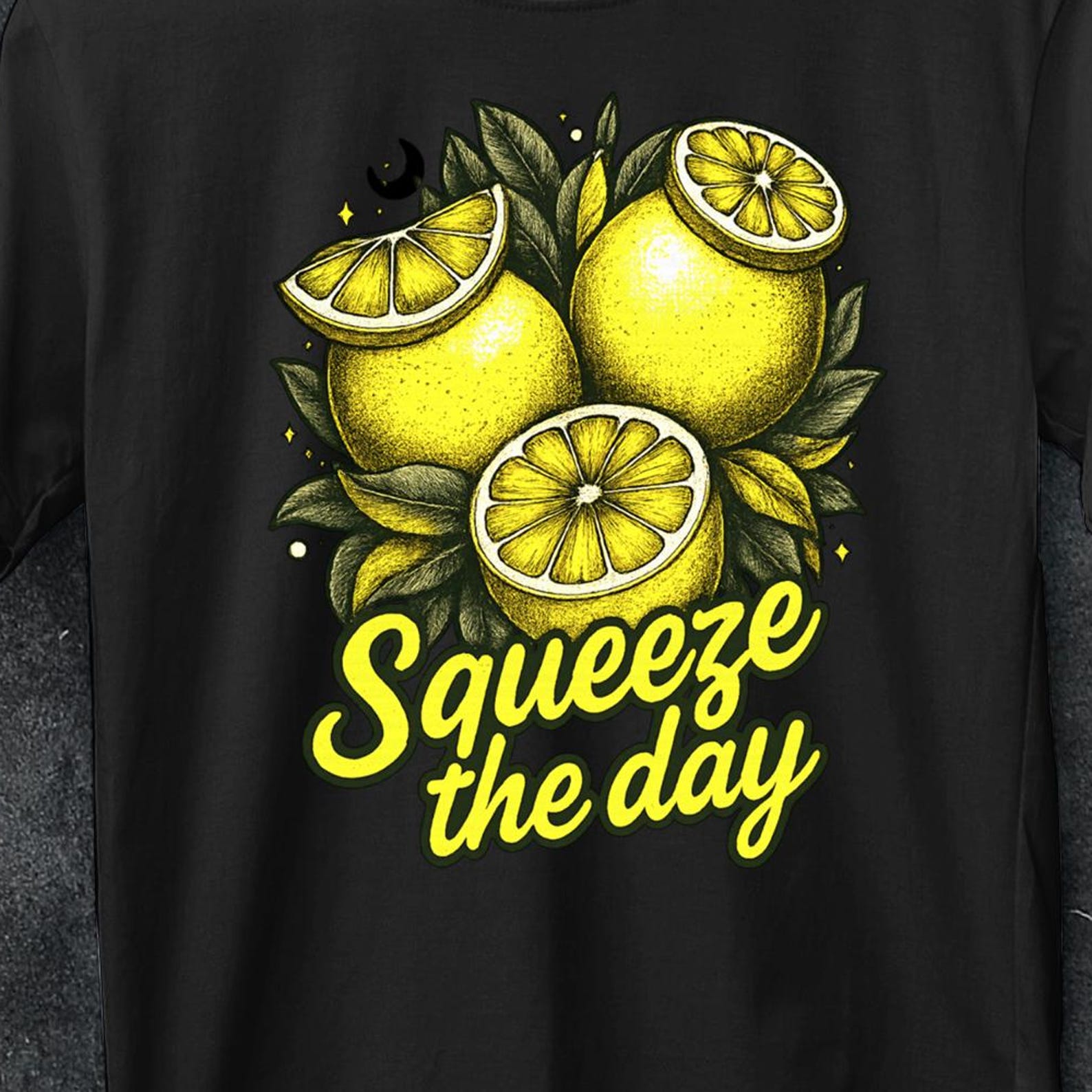 Lemon Motivational T-Shirt Squeeze The Day Unisex Casual Tee, Funny Lemon T-Shirt Squeeze The Day, Positive Quote Gift Tee, special gift M