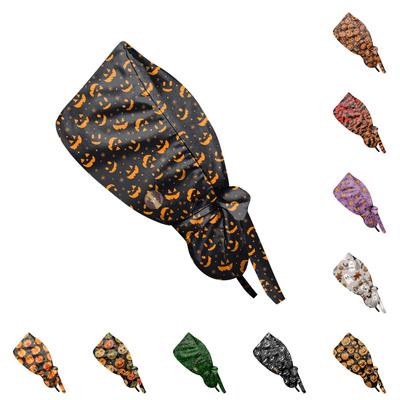 Fashionable Halloween Print Work Cap, Casual Women's Ponytail Cap, Wash Cap, Baotou Cap