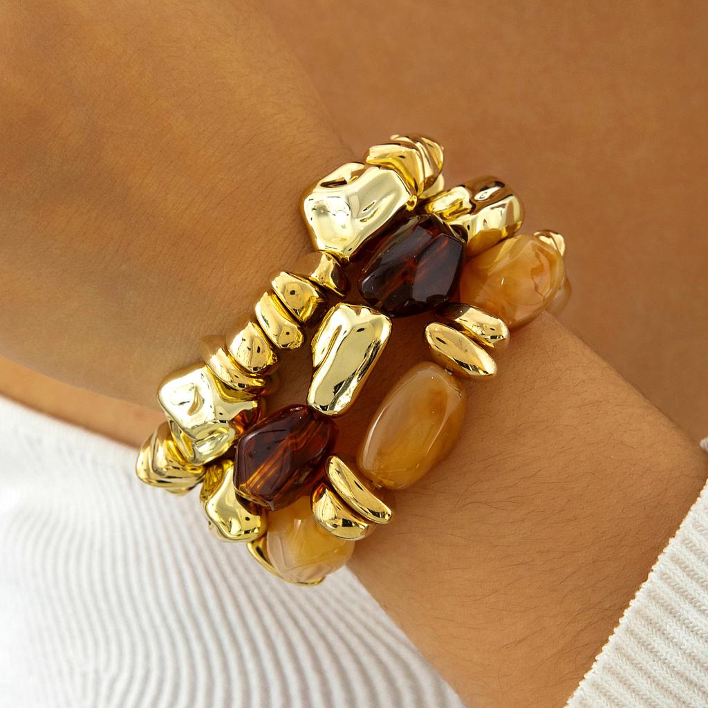 Retro Resin Exaggerated Beaded Bracelet, Temperament Versatile Acrylic Bracelet Wholesale