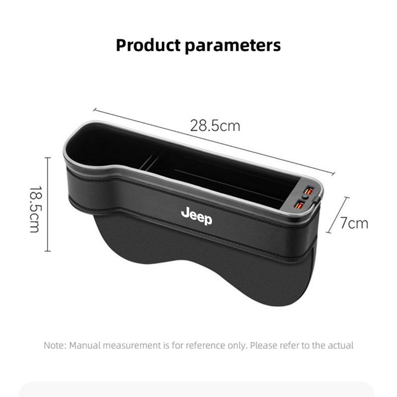 Car Seat Atmosphere LED Light Gap Storage Box Organizer For Jeep Grand Cherokee Wrangler JK Gladiator Compass Renegade Patriot ALM1