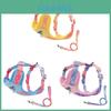 Pet Nylon Harness With Leather Back Support For Daily Walks And Easy Cleaning