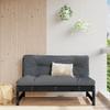 VidaXL Central Sofa 120x80 Cm Black Solid Pine Wood, Garden Sofa, Garden Seat, Outdoor Seat, Sofa 825734