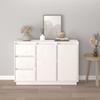 Vidaxl Cabinet, White, 111X34X75 Cm, Solid Pine Wood