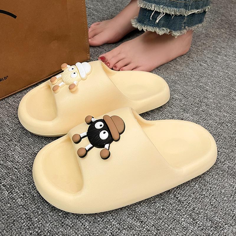 

Тапочки из ЭВА женские летние новые классные тапочки для пар дома симпатичная обувь для родителей и детей носить односложные тапочки 44-45 жёлтый