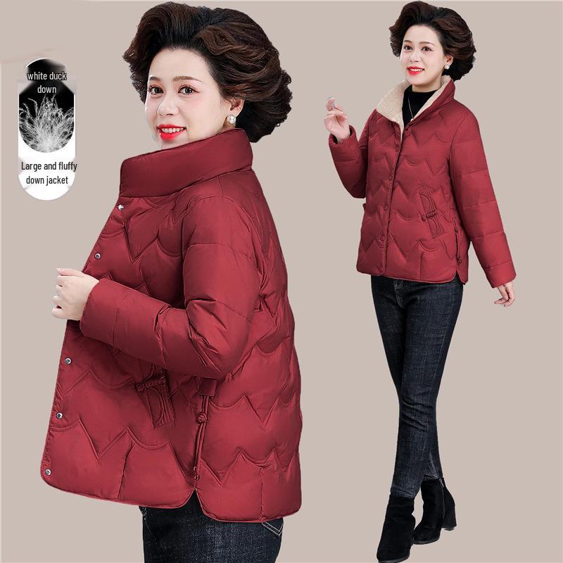 

Stylish 2025 Petite Mom Winter Down Jacket for Middle-aged & Elderly Women - Autumn/Winter Cotton Padded Outerwear 3XL (recommended 67.5-72.5 kg)