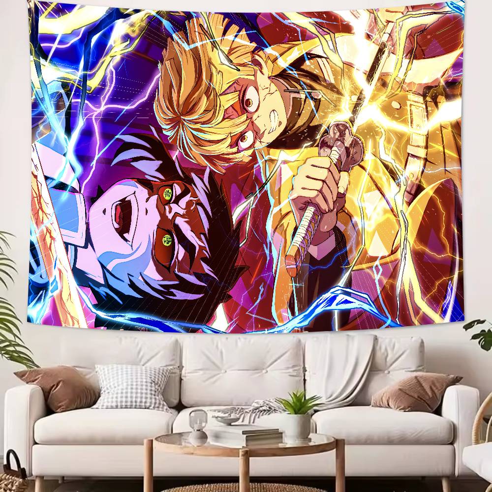 Tapeçaria Legal Quente Anime Demon Slayer Popular Decoração de Quarto Tapeçaria de Parede Sala de Arte Decoração de Casa Arte de Parede Decoração