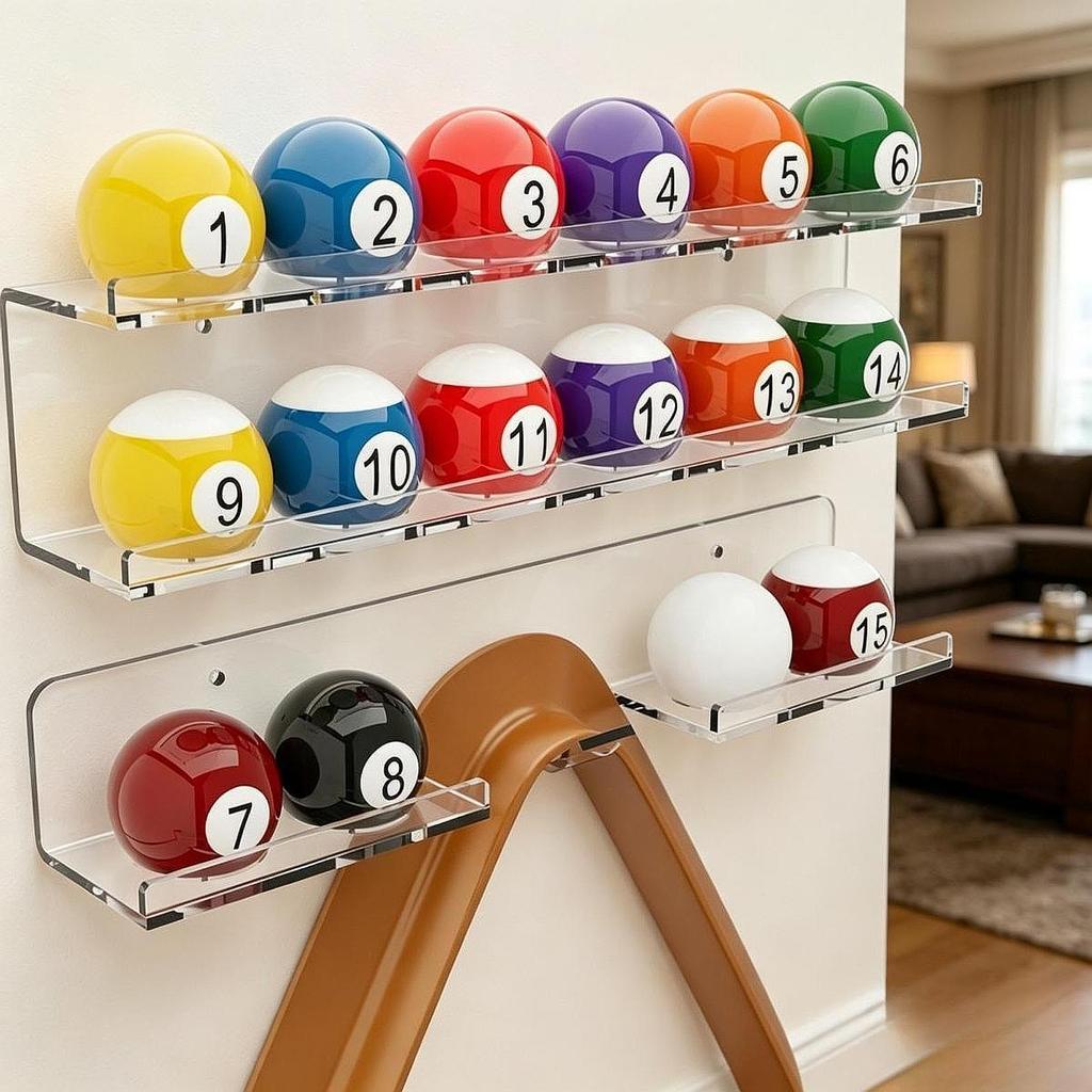 Acrylic Billiard Ball Holder for Wall Mounting, Professional, Stable, Quick Installation