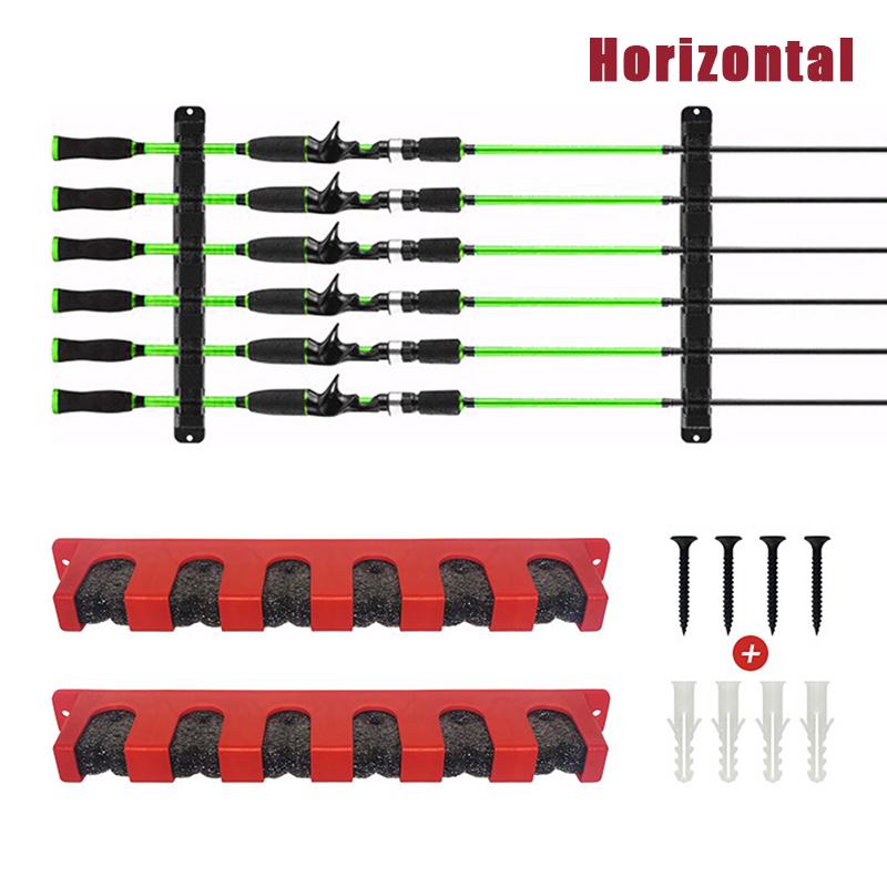 Angelrutenhalter 6-Rutenständer Vertikaler Stangenhalter Wandhalterung Modular Für Garage Angelruten-Ausstellungsstand Fester Rahmen