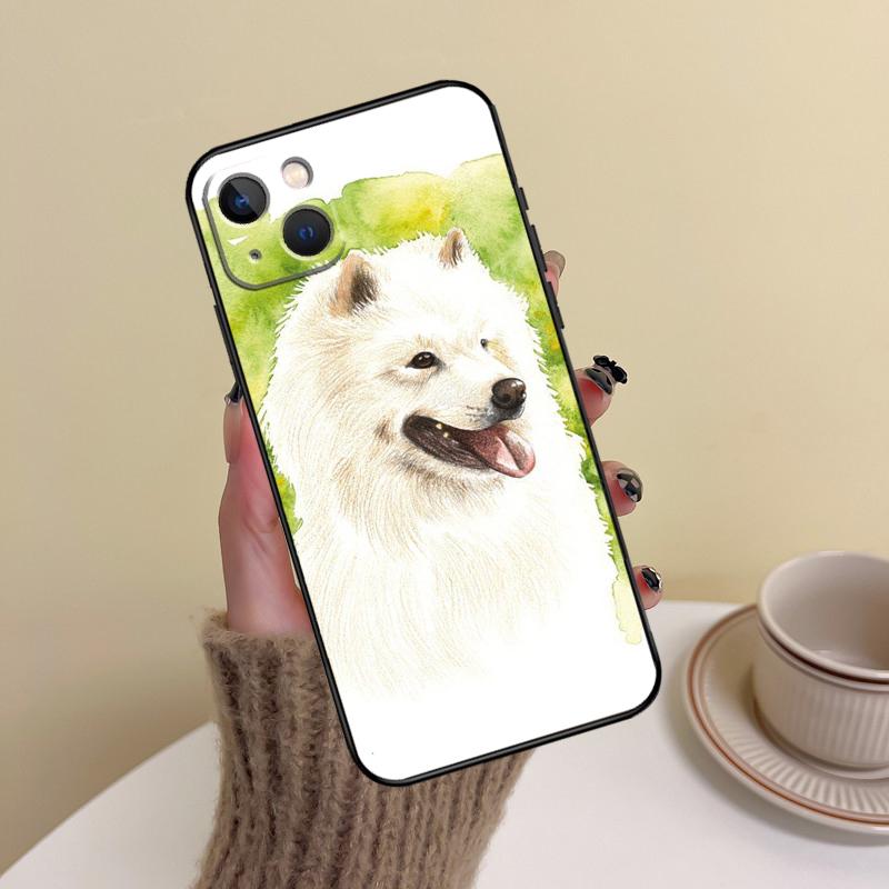 Cartoon Samoyed Dog Phone Case For iPhone 17 Pro Max 14 13 12 11 15 16 Pro Max mini Plus 16e 17 Air Cover Funda