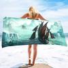 Pirate Ship Sand Free Beach Towel Swimming Pool Ultra Light Towel Sand Free Beach Towel Ultra-Fine Fiber