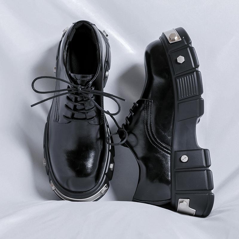 Fashionable Men's Niche Original Comfortable Derby Leather Shoe Brand Men's Spring Thick Sole Non Slip Men Casual Leather Shoes