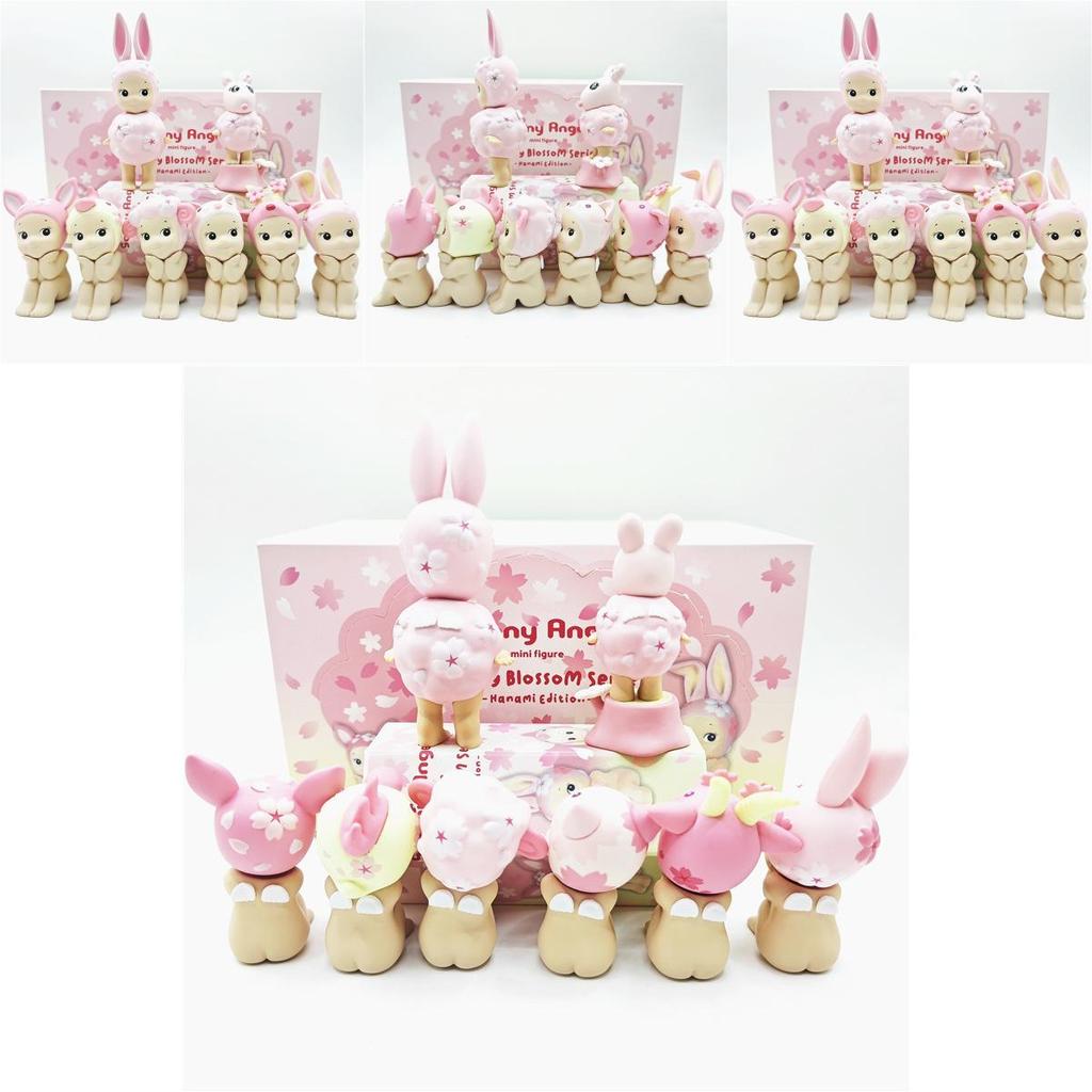 Pvc Sonny Angel Figurine Hanami Series Sitting Sakura Hidden Collectible Toy For Gift And Display