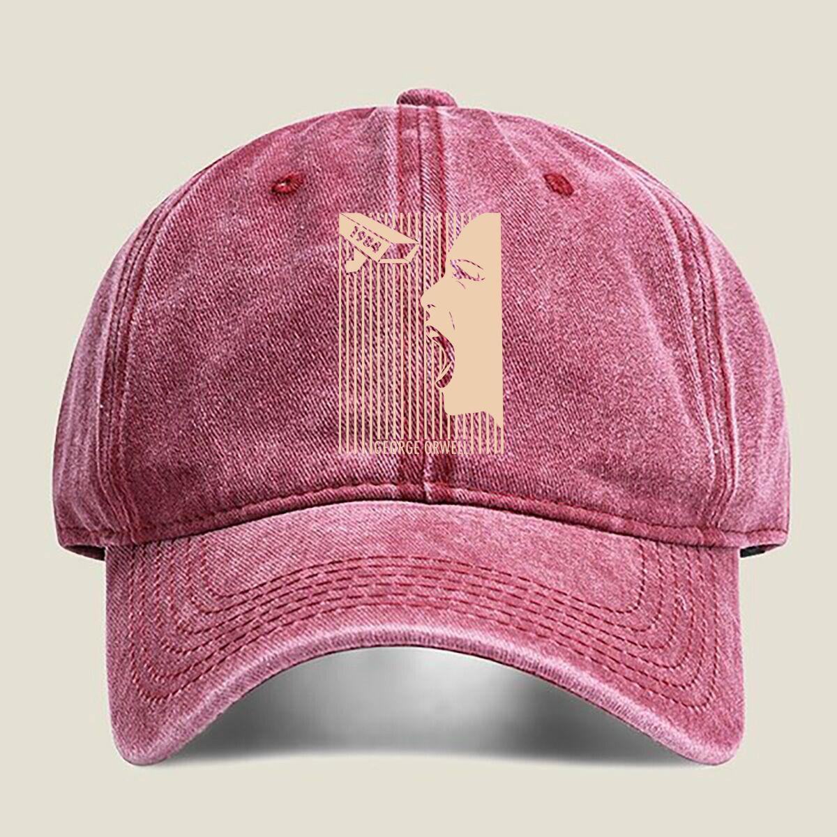 George Orwell Silhouette Washed Baseball Cap One Size
