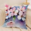 Cherry Tree In Spring Cushion Cover Soft Plush Fabric Double-Sided Printed Sofa Cushion Cover For All Seasons Home Decor Gift