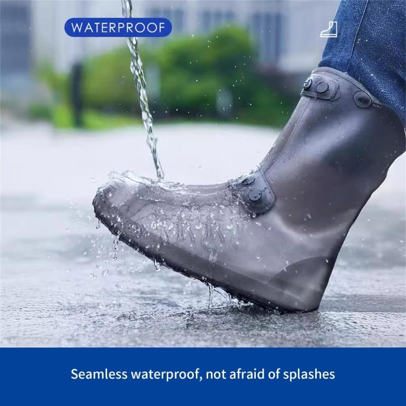 Adjustable Buckle Closure Waterproof Rain Shoe Covers Slip Resistant Design for Outdoor Activity and Daily Commute