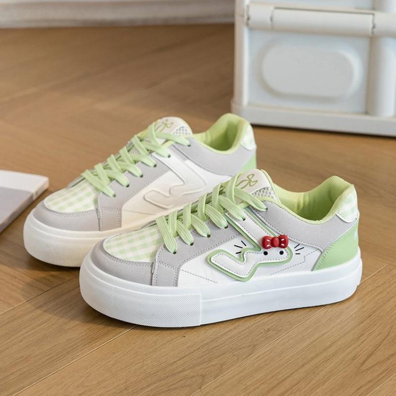 College style cute plaid white shoes dopamine color fashion women's shoes INS tide board shoes