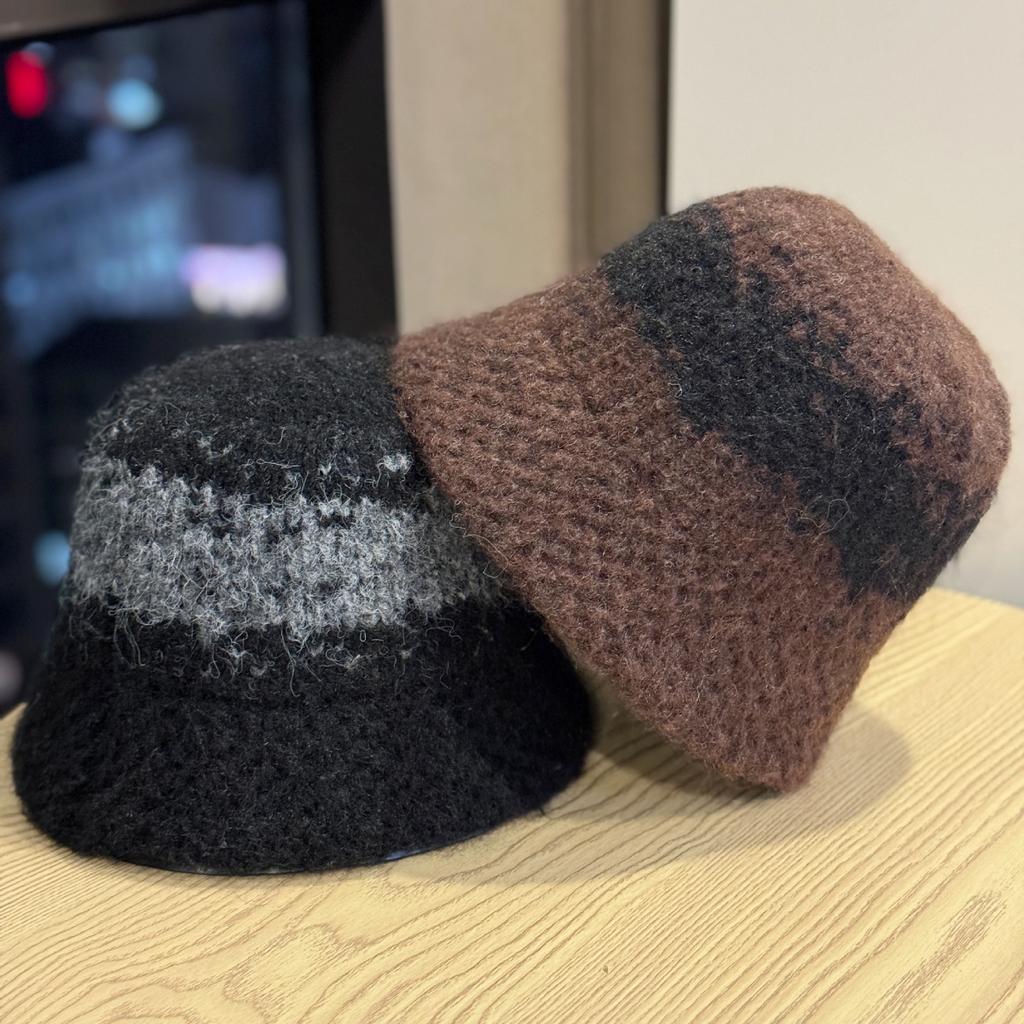 New Knitted Dome Fisherman Hat for Women in Autumn and Winter All Match Face showing Small Korean Style Simple Woolen Hat Warm Hat Trendy