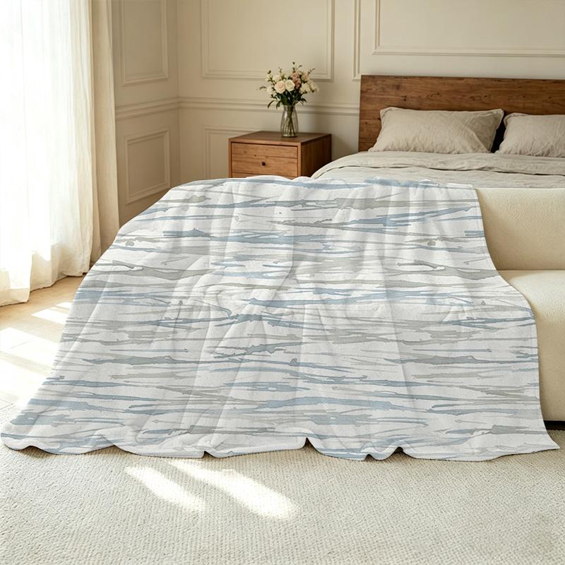 Flannel Throw Blanket, Machine Washable, Soft Warm Minimalist Design with Muted Colors - Ideal for Home, Office Naps, Christmas & Halloween