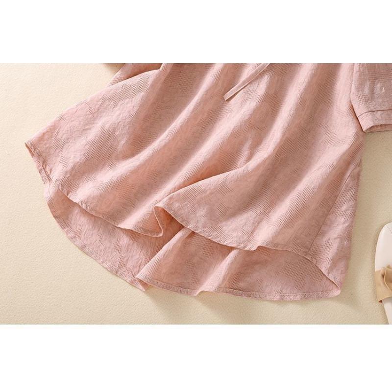 YYFS Moda Donna Casual Estate Primavera Tinta Unita Stampa Maniche 1/2 Felpe con Cappuccio & Camicie