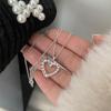 Japan and Korea Minimalist Love Necklace Femininity Niche Design Sense Hollow Heart Stainless Steel Clavicle Chain