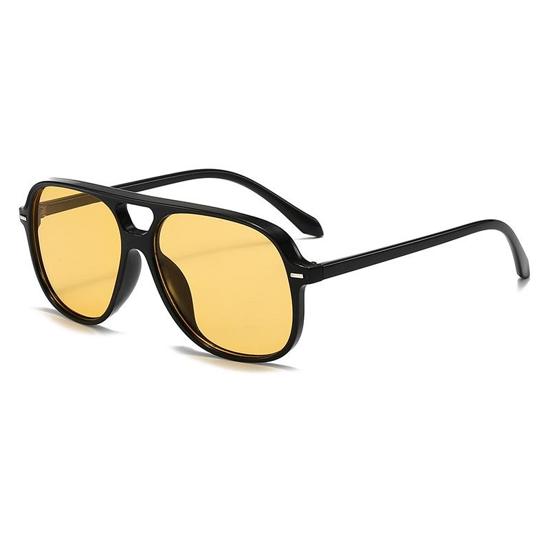 European & American Stylish Unisex Double Bridge Sunglasses - Trendy, Versatile, Large Frame for Outdoor Sun Protection