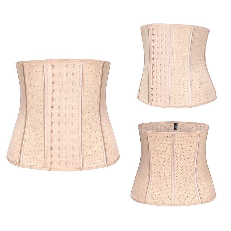 Latex Waist Trainer: 9 Steel Bones, Breathable Postpartum Tummy Binder, Strong Control Corset with 4 Rows of 13 Hooks