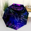 Gamer, Neon Automatic Folding Umbrella  Simple Eight Rib Design, Bright Color Pattern, Durable Iron Frame, Ideal for Travel and Outdoor, Bea