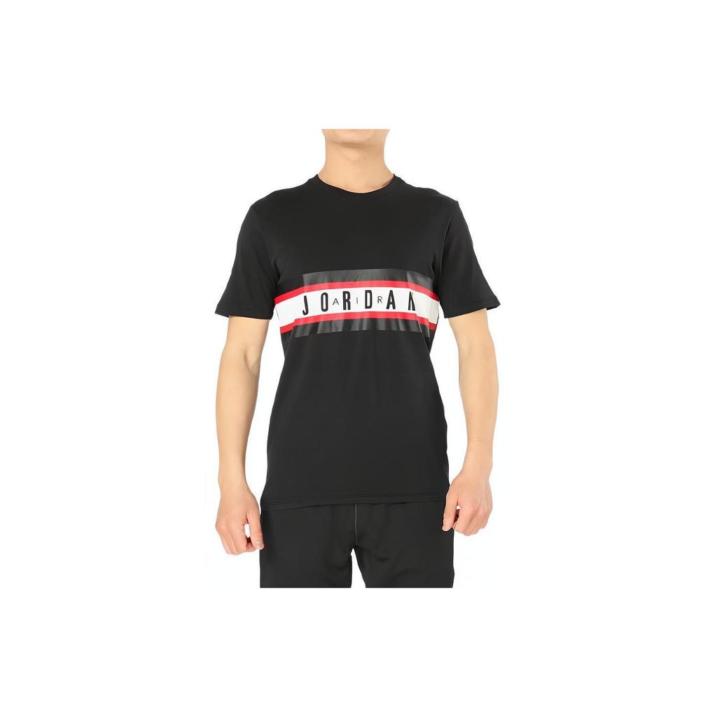 Jordan T Shirts Men's Black Crew Neck Moderate Straight Fit 939619-010
