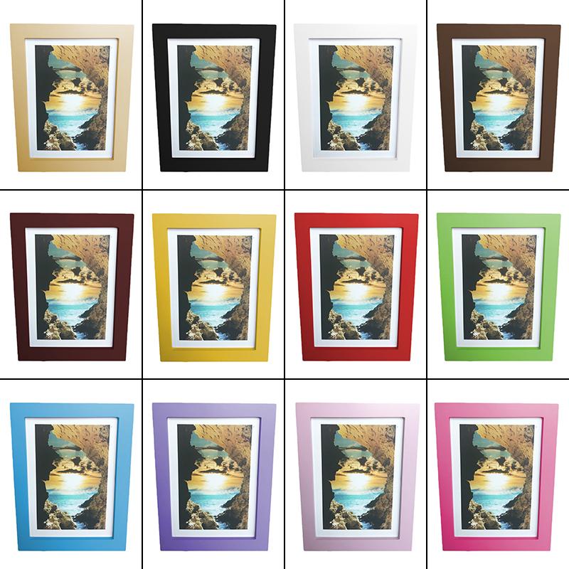 Wooden Colorful Creative Wall Calligraphy Photo Frame Poster Certificate Box Multi Size Drawings Poster Display Ornaments