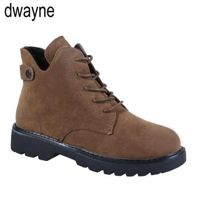 Boots Lace Up Ankle Boots For Women Low Heel Flat With Platform Winter Female Shoes Size Botas Mujer Dfv789