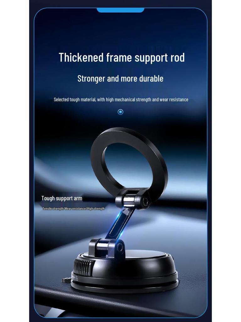 Car Phone Holder: Alloy & Plastic with Strong Magnetic and Vacuum Suction for In-Car Navigation