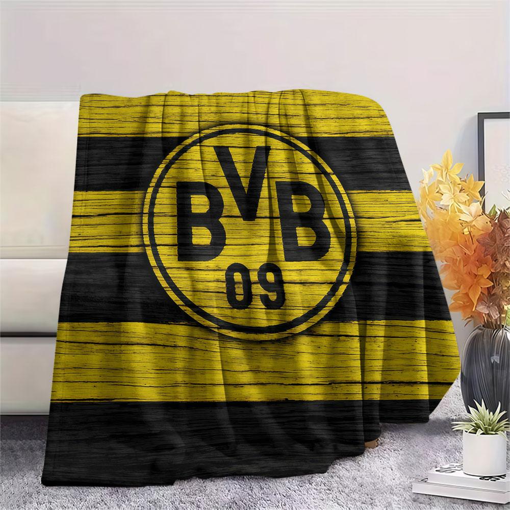 1PC Borussia Patterned Flannel Blanket Suitable For All Seasons for Home Decor Warmth and Comfort Gifts Holiday Present