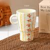 Hand Pinning Ceramic Cup with High Appearance Mug Artistic Goblet Illustration Cup Office Big Water Cup Women