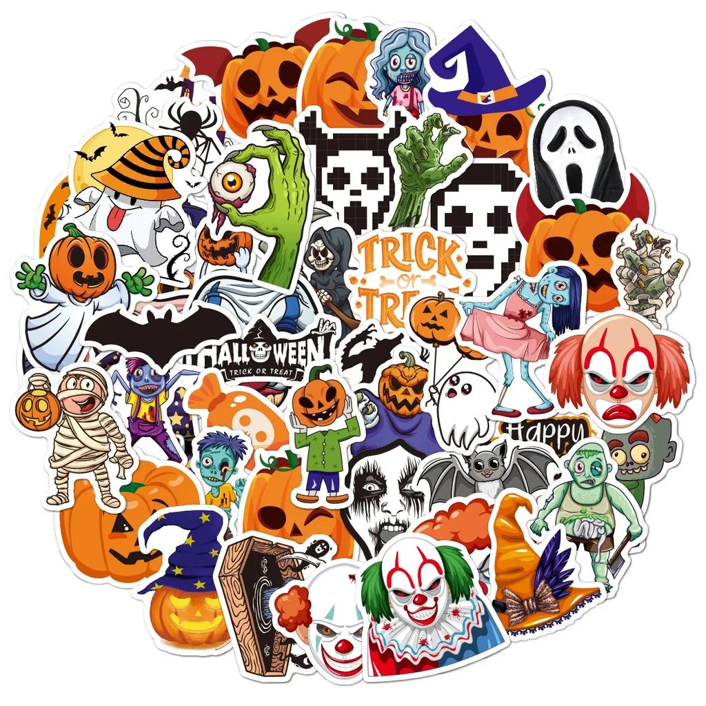 Halloween Festival DIY Stickers Waterproof Laptop Luggage Decals Holiday Decoration Stickers Home Decoration Party Supplies
