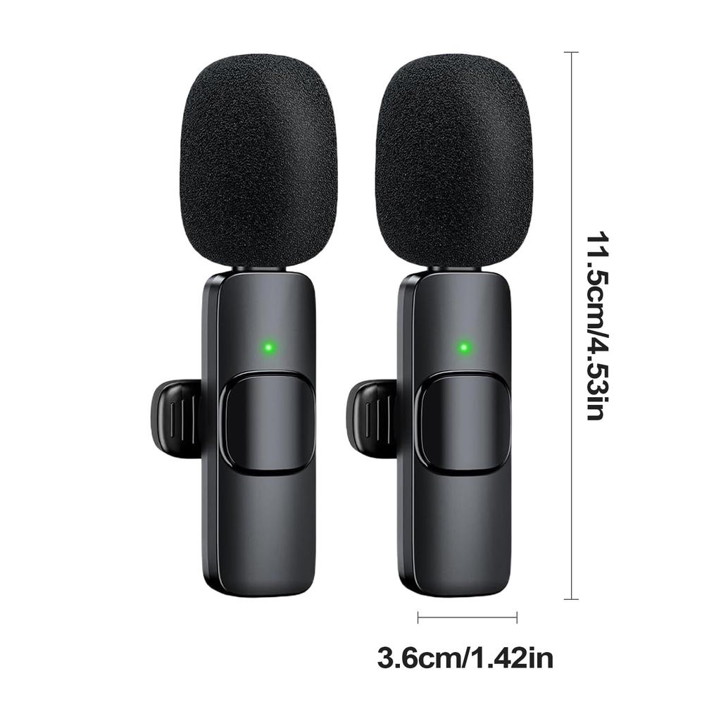 Wireless Lavalier Microphone Noise Cancelling Mini Clip Microphone for Podcasting Interviewing Vlogging Studio