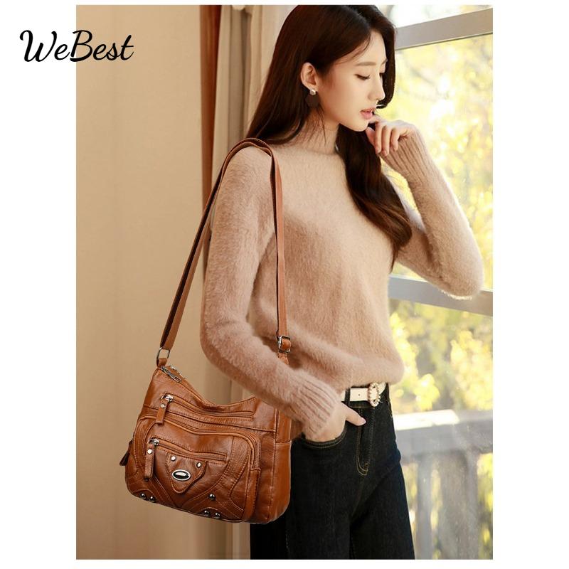 

Crossbody Soft Leather Women s Shoulder Bag чёрный