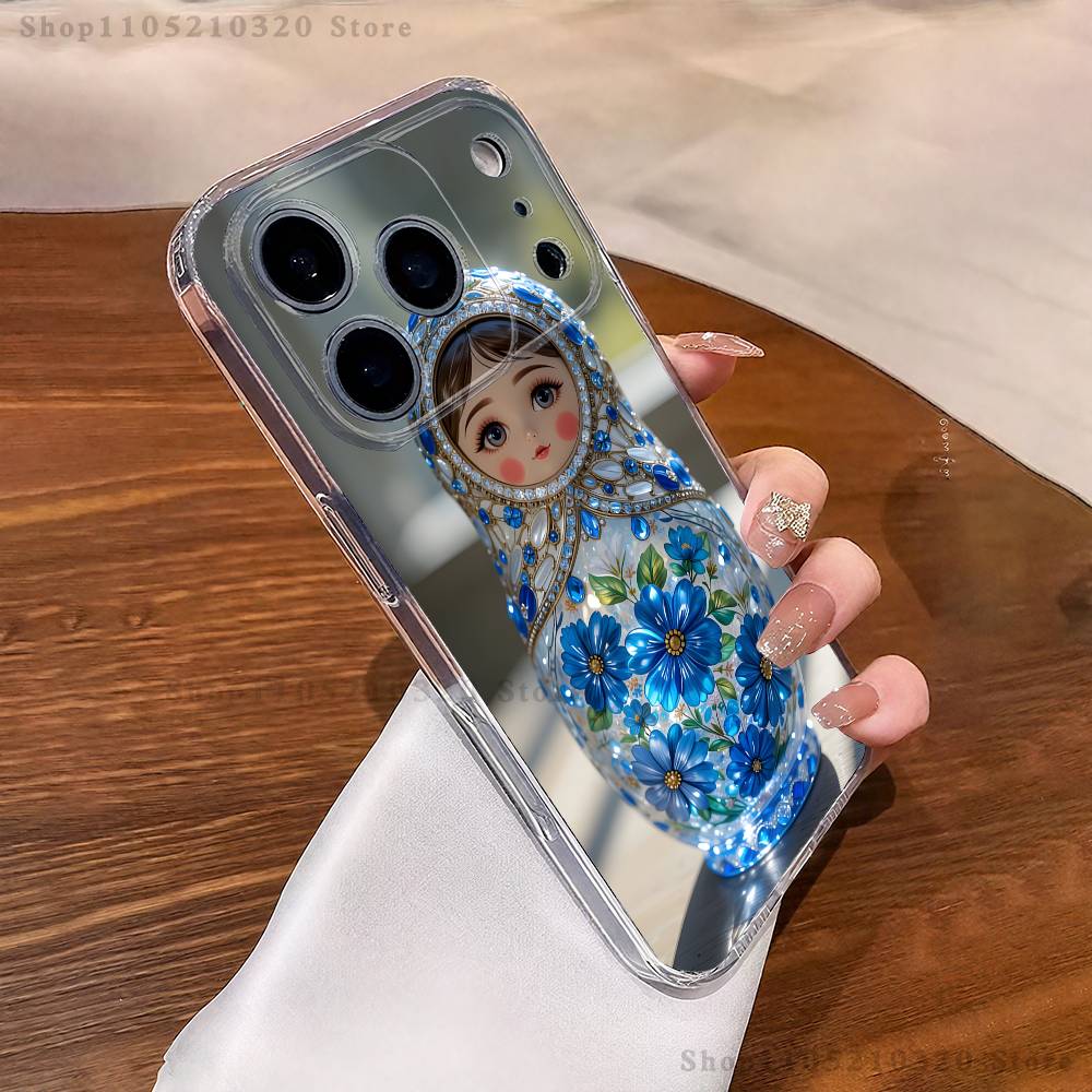 Russian Doll Matryoshka Phone Case For iPhone 17,16,15,14,13,12,11 Pro,Max,Plus,X,XS,XR,SE4,E Mini Transparent Soft Cover